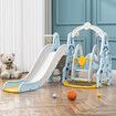 4 In 1 Slide Swing Set Freestanding Stairs Basketball Hoop Outdoor Playset Playground Set Climber Children Toddlers Toys Indoor