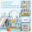 4 In 1 Slide Swing Set Freestanding Stairs Basketball Hoop Outdoor Playset Playground Set Climber Children Toddlers Toys Indoor