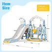 4 In 1 Slide Swing Set Freestanding Stairs Basketball Hoop Outdoor Playset Playground Set Climber Children Toddlers Toys Indoor