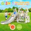 4 In 1 Slide Swing Set Freestanding Basketball Outdoor Playset Playground Climber Children Toddlers Toys Kids Indoor