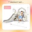 4 In 1 Slide Swing Set Freestanding Basketball Outdoor Playset Playground Climber Children Toddlers Toys Kids Indoor