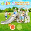 4 In 1 Slide Swing Set Freestanding Basketball Outdoor Playset Playground Climber Children Toddlers Toys Kids Indoor
