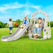 4 In 1 Slide Swing Set Freestanding Basketball Outdoor Playset Playground Climber Children Toddlers Toys Kids Indoor