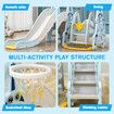 5 In 1 Slide Swing Set Freestanding Stairs Basketball Hoop Outdoor Playset Ball Pool Climber Children Toddlers Toys Indoor