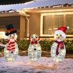 Christmas Decorations, Outdoor Lighted Snowman, 3 Pcs Waterproof 2D Plug-in Christmas Decorations for Patio Lawn Garden Party Decoration (Warm White)