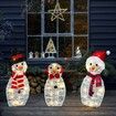 Christmas Decorations, Outdoor Lighted Snowman, 3 Pcs Waterproof 2D Plug-in Christmas Decorations for Patio Lawn Garden Party Decoration (Warm White)