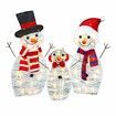 Christmas Decorations, Outdoor Lighted Snowman, 3 Pcs Waterproof 2D Plug-in Christmas Decorations for Patio Lawn Garden Party Decoration (Warm White)