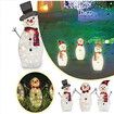 Christmas Decorations, Outdoor Lighted Snowman, 3 Pcs Waterproof 2D Plug-in Christmas Decorations for Patio Lawn Garden Party Decoration (Warm White)