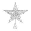 Christmas Tree Topper,10 Inches Silver Glitter Christmas Tree Ornaments Metal Hollow Star for Christmas Tree Home Decoration