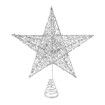 Christmas Star Tree Topper - 8 Inches Silver Glitter Christmas Tree Ornaments Metal Hollow Star for Christmas Tree Indoor Party Decoration Home Ornaments