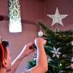 Christmas Star Tree Topper - 8 Inches Silver Glitter Christmas Tree Ornaments Metal Hollow Star for Christmas Tree Indoor Party Decoration Home Ornaments