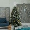Christmas Star Tree Topper - 8 Inches Silver Glitter Christmas Tree Ornaments Metal Hollow Star for Christmas Tree Indoor Party Decoration Home Ornaments