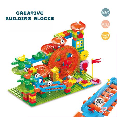 283 PCS Marble Run Building Blocks Kid Toys,Montessori Education Preschool Learning STEM Toys，Christmas Birthday Gifts,Puzzle Marbles Track