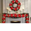 2PCS Poinsettia Christmas Flowers Decorations Garland String Lights, Xmas Tree Artificial Ornaments 2 Meter