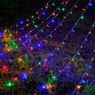 8 Modes Solar LED Waterfall String Lights 260pcs Light Beads Suitable for Holiday Christmas Party Favor Garden Decoration Colorful Lights