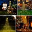 8 Modes Solar LED Waterfall String Lights 260pcs Light Beads Suitable for Holiday Christmas Party Favor Garden Decoration Warm Lights