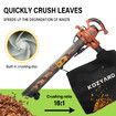 KOZYARD 3-in-1 Electric Leaf Blower Vacuum Mulcher 3000W Hand-Held Leaf Vac Garden Gauge