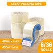 MasterSpec Clear Packing Tape - 6 Rolls, 450m Total Length, 48mm x 75m