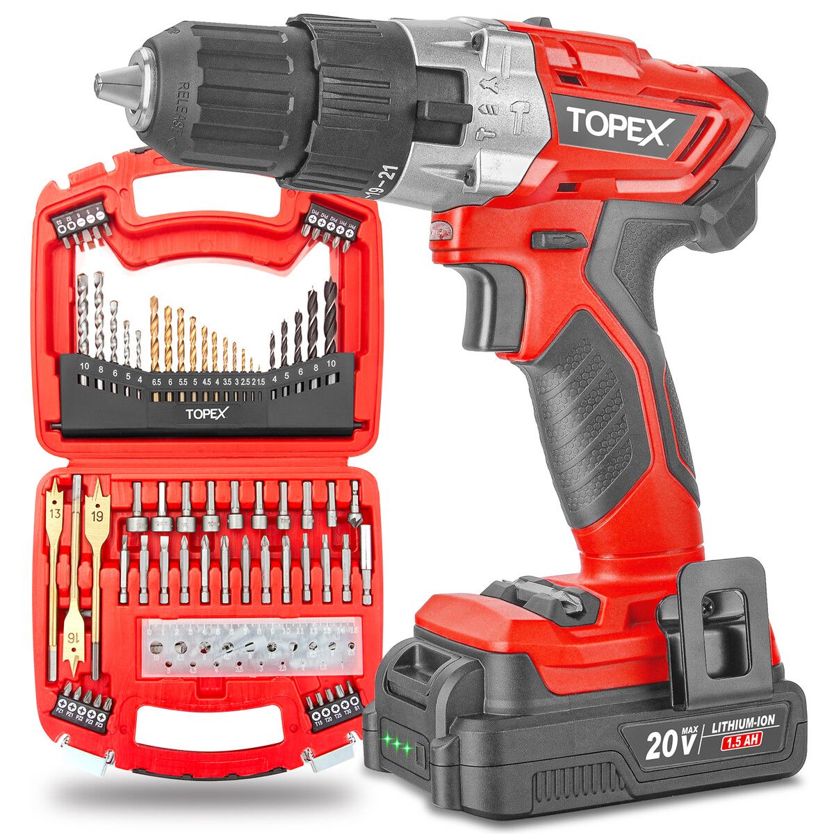 20V Max Cordless Hammer Drill w/ Li-Ion Battery & Drill Bit Set