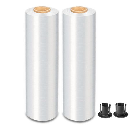 MasterSpec Clear Plastic Stretch Wrap Film, 50cm x 400m Durable Packing Moving Packaging Heavy Duty Shrink Film with Plastic Rotary Handle