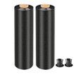 MasterSpec Black Plastic Stretch Wrap Film, 50cm x 400m Durable Packing Moving Packaging Heavy Duty Shrink Film with Plastic Rotary Handle