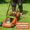 KOZYARD 1300w Electric Lawn Mower,2-in-1 Grass Box Or Mulch Electric Weeder,2-Position Height Adjustment,Cutting Width 320MM, Adjustable Cutting Heigh