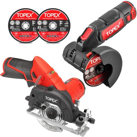 12V Cordless Power Tool Kit Angle Grinder Circular Saw