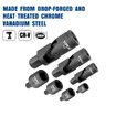 7-piece socket adaptor set 1/4" 3/8" and 1/2" universal joint socket adaptor