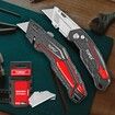 Deluxe Folding Utility Knife 2 Piece Lock Back Auto Load Total 58 Blades