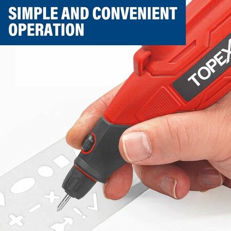 TOPEX 13W Electric Engraver Mini Versatile Etching Tool Kit With Stencils 2  Tips For Glass Metal Woo