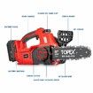 Cordless Brushless Chainsaw Electric Saw w/ 20V 4.0AH Battery Fast Charger