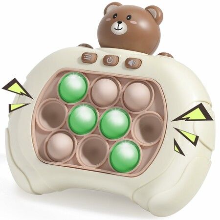 Handheld Games for Kids Age3+,Sensory Fidget Toys for Kids,Pop Push It Bubble Stress Light Up Toys,Anti-Anxiety Autism Sensory Toy Birthday Gifts for Age3+ Year Old Boys Girls,Light Brown