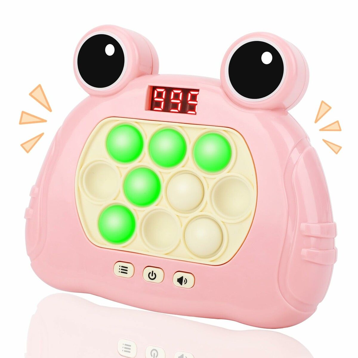 Fast Push Game Fidget Toys Pop Game Handheld Bubble Game Console Light up Pop Game Sensory Fidget Toys for Kids Ages 3+ for Boys and Girls,Birthday Gift (Frog-Pink)