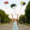 3 Pcs Parachute Toys for Kids, Tangle Free Outdoor Flying Parachute Men Toys for 3 4 5 6 7 8 9 10 Year Old kids Green