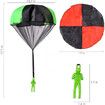 3 Pcs Parachute Toys for Kids, Tangle Free Outdoor Flying Parachute Men Toys for 3 4 5 6 7 8 9 10 Year Old kids Green