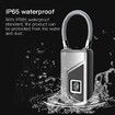 Fingerprint Lock, Smart keyless Waterproof Fingerprint Padlock Ideal for Gym, Door, Luggage, Suitcase, Backpack, Bike, Office