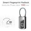 Fingerprint Lock, Smart keyless Waterproof Fingerprint Padlock Ideal for Gym, Door, Luggage, Suitcase, Backpack, Bike, Office