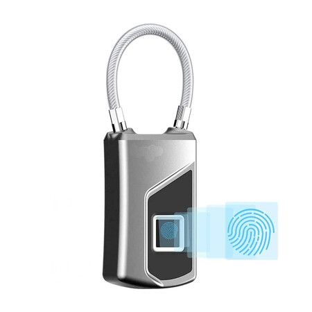 Fingerprint Lock, Smart keyless Waterproof Fingerprint Padlock Ideal for Gym, Door, Luggage, Suitcase, Backpack, Bike, Office