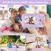 Digital Camera,FHD 1080P Kids Camera with 32GB Card Battery,Anti-Shake 16X Digital Zoom,44MP Point Shoot Camera,Compact Portable Small Gift Camera for Kid Teen Student Girl Boy (Purple)