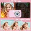 Digital Camera,FHD 1080P Kids Camera,Anti-Shake 16X Digital Zoom,44MP Point Shoot Camera,Compact Portable Small Gift Camera for Kid Teen Student Girl Boy (Pink)