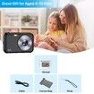 Digital Camera,FHD 1080P Kids Camera with 32GB Card Battery,Anti-Shake 16X Digital Zoom,44MP Point Shoot Camera,Compact Portable Small Gift Camera for Kid Teen Student Girl Boy (Black)