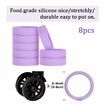 Luggage Wheels Covers,8Pcs Colorful Silicone Suitcase Wheels Covers,Anti-Noise Shock-Proof Luggage Wheel Protector,Carry on Luggage Compartment Wheel Protection Cover (Purple)