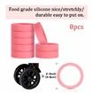 Luggage Wheels Covers,8Pcs Colorful Silicone Suitcase Wheels Covers,Anti-Noise Shock-Proof Luggage Wheel Protector,Carry on Luggage Compartment Wheel Protection Cover (Pink)