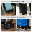 Luggage Wheels Covers,8Pcs Colorful Silicone Suitcase Wheels Covers,Anti-Noise Shock-Proof Luggage Wheel Protector,Carry on Luggage Compartment Wheel Protection Cover (Black)