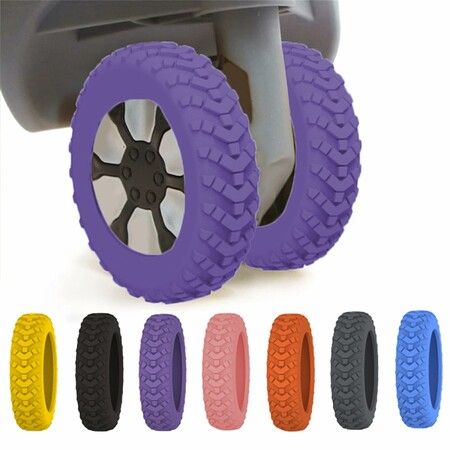 New Luggage Protection Covers,8Pcs Luggage Compartment Wheel Protection Cover,Shock-proof Carry on Luggage Wheels Cover,Luggage Wheels Silent Protection Cover (8Pcs Purple)