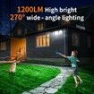 Solar Flood Lights Outdoor Motion Sensor with Remote Control, 6000mAh 1200LM Solar Lights for Outside IP65 Waterproof