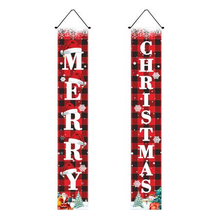 HTX2304220 Christmas Couplet Holiday Party Decorations Porch Flag Door Curtain Christmas Couplet(180*30cm)