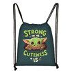 05-Baby Yoda Cartoon Universe Drawstring Bag,Sports Backpack, Fitness Backpack, Waterproof, Large Capacity, Foldable, Small