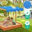 Kids Sandpit Box Canopy Outdoor Toys Sand Pit Children Play Station Wooden Set Ground Cover Beach Shade Seat Board Backyard Center 118cm Kidbot