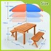 Kids Sand and Water Table Picnic Chairs Outdoor Wooden Bench Adjustable Umbrella Children Play Station Storage Playset Furniture Activity Center